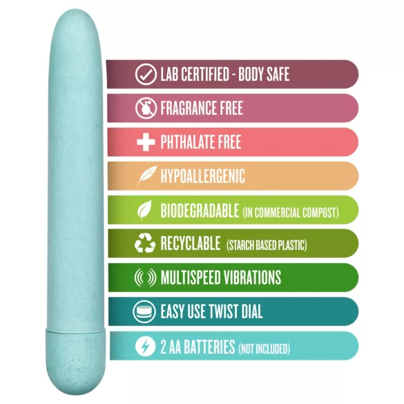 Gaia Eco L - umweltfreundlicher Vibrator in Stabform (blau) - groß