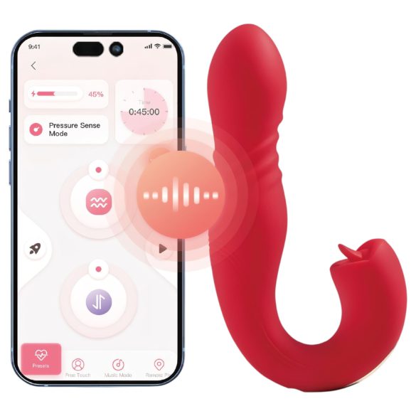 Honey Play Box Joi Thrust 2 - Intelligenter Stoß- und Leck-Vibrator (Rot)