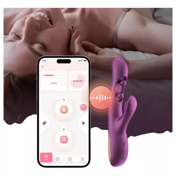 Honey Play Box Gem - App-gesteuerter G-Punkt- und Klitorisvibrator mit Perlen (lila)