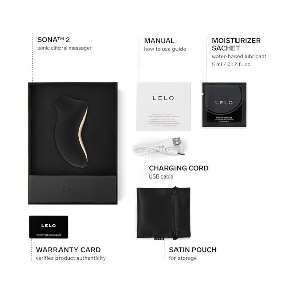 LELO Sona 2 - Schallwellen-Klitorisstimulator (Schwarz)
