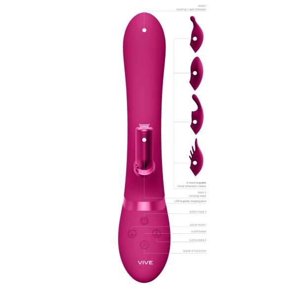 Vive Chou - Akku, wechselbarer Kopf Klitoris-Vibrator (pink)