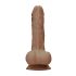 RealRock Dong 7 - naturgetreuer Dildo mit Hoden (17 cm) - dunkles Natur