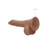 RealRock Dong 7 - Lebensechter Dunkel-Natur Dildo mit Hoden (17cm)
