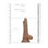 RealRock Dong 7 - naturgetreuer Dildo mit Hoden (17 cm) - dunkles Natur