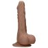 RealRock Dong 7 - naturgetreuer Dildo mit Hoden (17 cm) - dunkles Natur