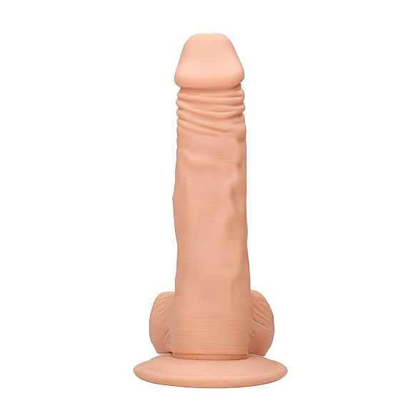 RealRock Dong 8 - naturgetreuer, realitätsnaher Dildo mit Hoden (20 cm) - hautfarben