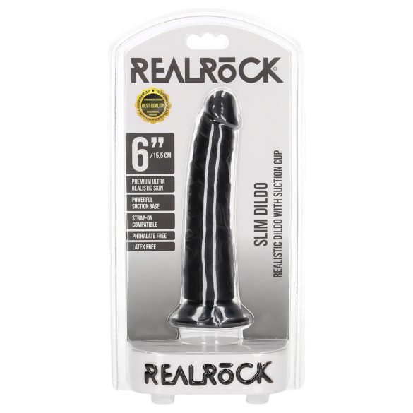 RealRock Slim realistische Dildo - 15,5 cm (schwarz)