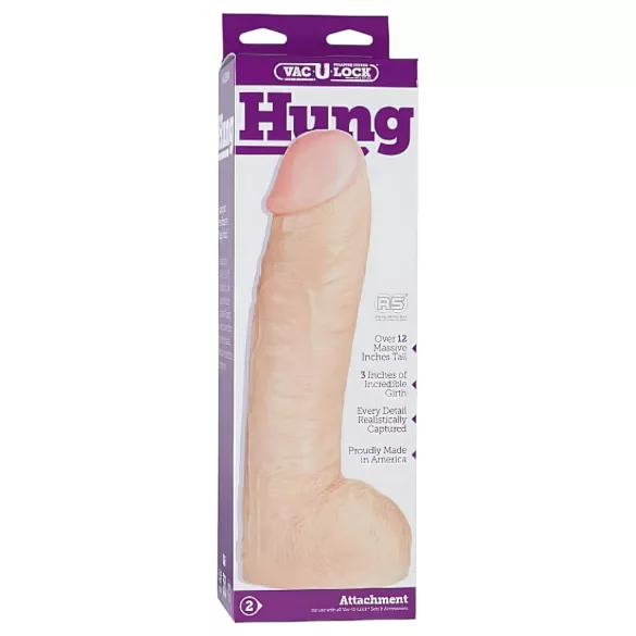 Doc Johnson Vac-U-Lock Hung 12 - naturgetreuer Dildo mit Hoden (hautfarben)