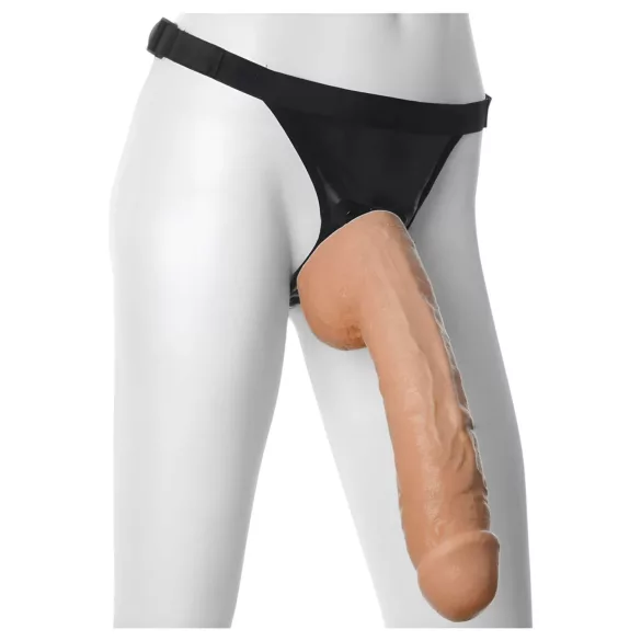 Doc Johnson Vac-U-Lock Hung 12 - naturgetreuer Dildo mit Hoden (hautfarben)