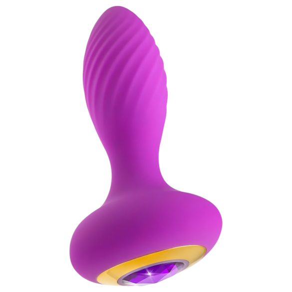 Oh My Gem – Vibrierender Analplug mit Kristall (lila)