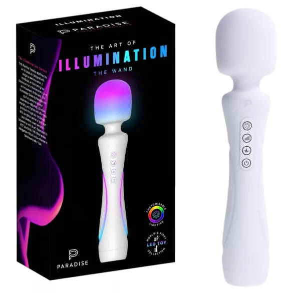 Paradise Illumination - leuchtender Massage-Wand-Vibrator (weiß)