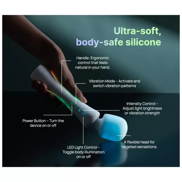 Paradise Illumination - leuchtender Massage-Wand-Vibrator (weiß)
