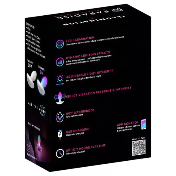 Paradise Illumination - leuchtender vibrierender Analplug (weiß)