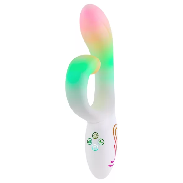 Paradise Illumination - leuchtender Vibrator mit Klitorisstimulationsarm (weiß)