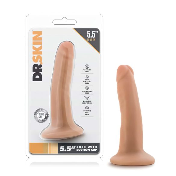 Dr. Skin 5,5 - lebensechtes Saugfuß-Dildo - natur (14cm)