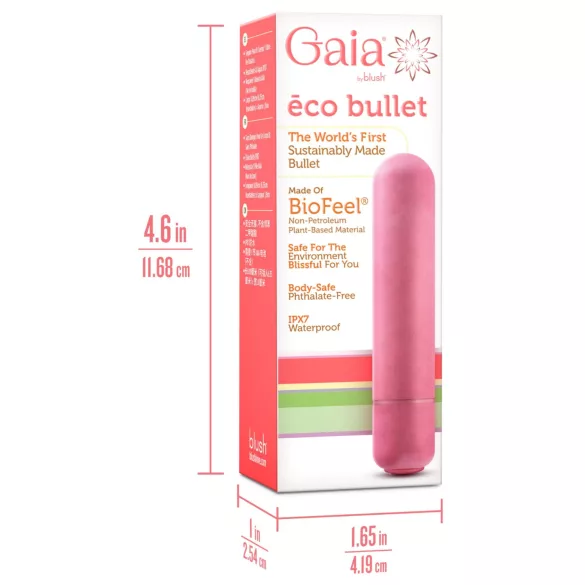 Gaia Eco M - umweltfreundlicher Stabvibrator (Koralle) - mittelgroß