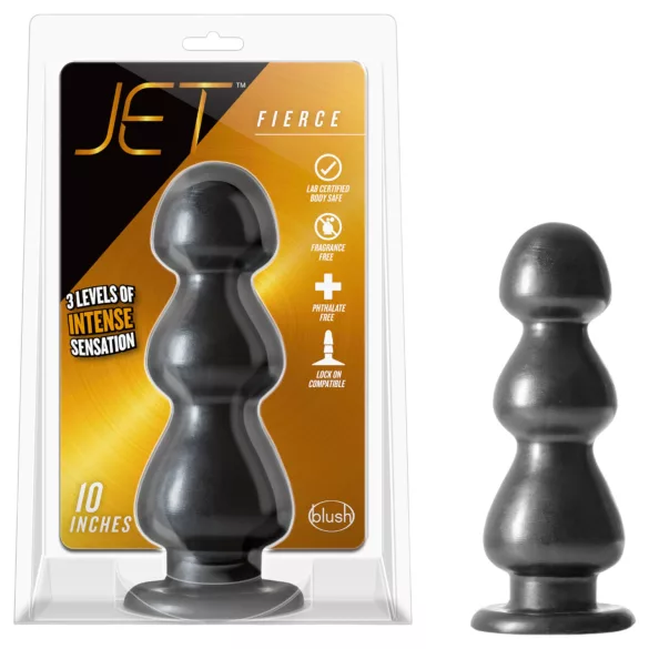 Blush Jet - Haftfuß, perlenbesetzter Dildo (schwarz)