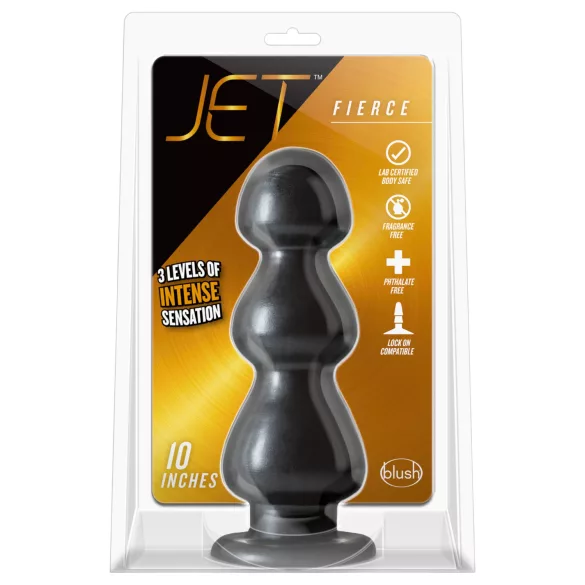 Blush Jet - Haftfuß, perlenbesetzter Dildo (schwarz)