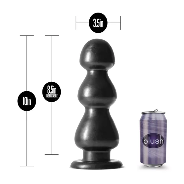 Blush Jet - Haftfuß, perlenbesetzter Dildo (schwarz)