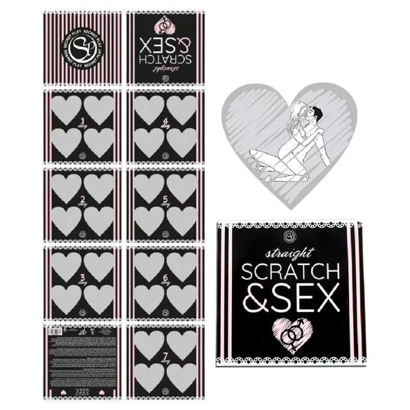 Secret Play Scratch & Sex Straight - Rubbelkartenspiel mit Sexstellungen für Paare (in 5 Sprachen)