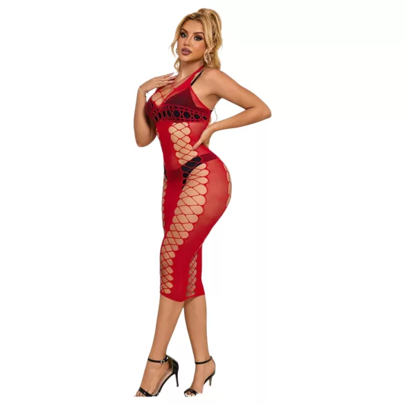 Subblime 952327 - rotes Netzkleid mit Kreuzträgern (S-L)