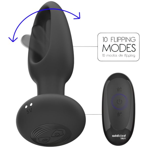 Addicted Toys - Beweglicher Zungen-Analdildo (Schwarz)