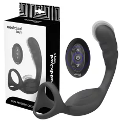   Addicted Toys - Analvibrator mit Penis- und Hodenring (schwarz)