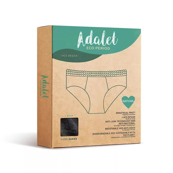 Adalet Natura Super - Periodenslip (schwarz)