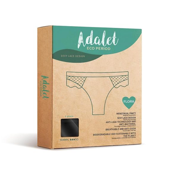 Adalet Flora Normal - Menstruationsunterwäsche (schwarz) - L