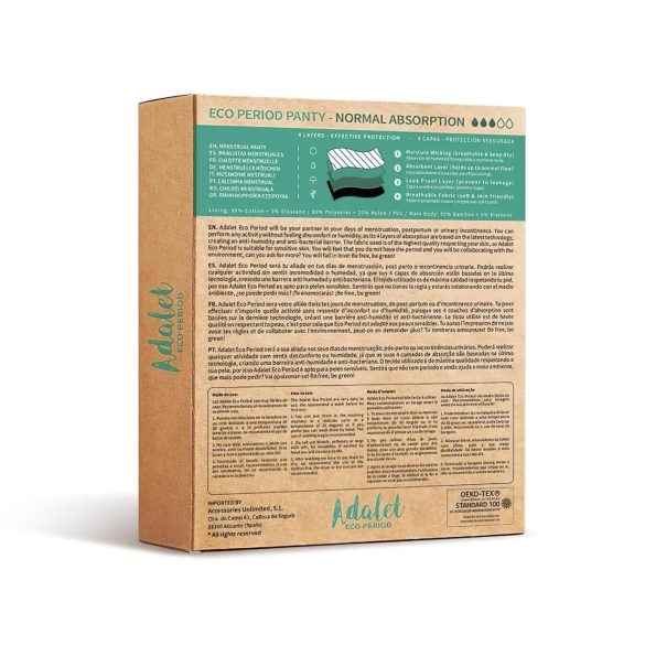 Adalet Flora Normal - Menstruationsunterwäsche (schwarz) - L