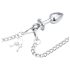LateToBed BDSM - Handschellen mit Analplug (silber)
