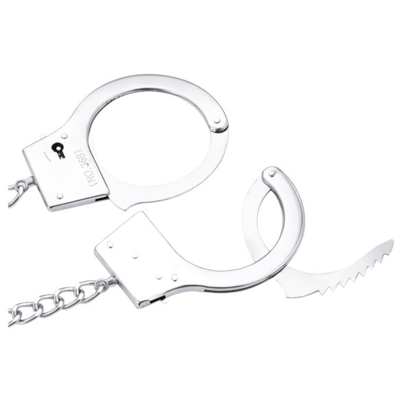 LateToBed BDSM - Handschellen mit Analplug (silber)