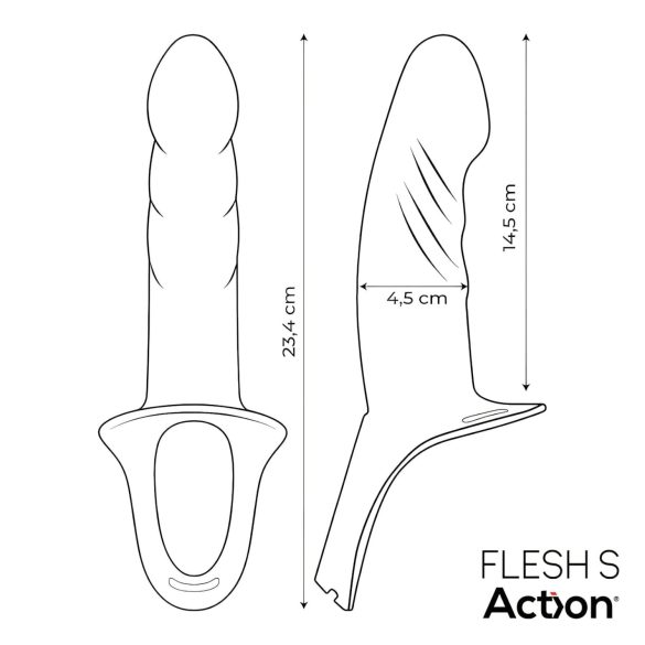 Action StrapOn S - anlegbarer, hohler Dildo (natur)