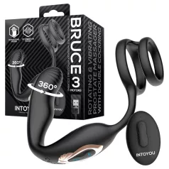  IntoYou Bruce - rotierender Prostata-Vibrator für das Radio mit Doppelschlaufe (schwarz)
