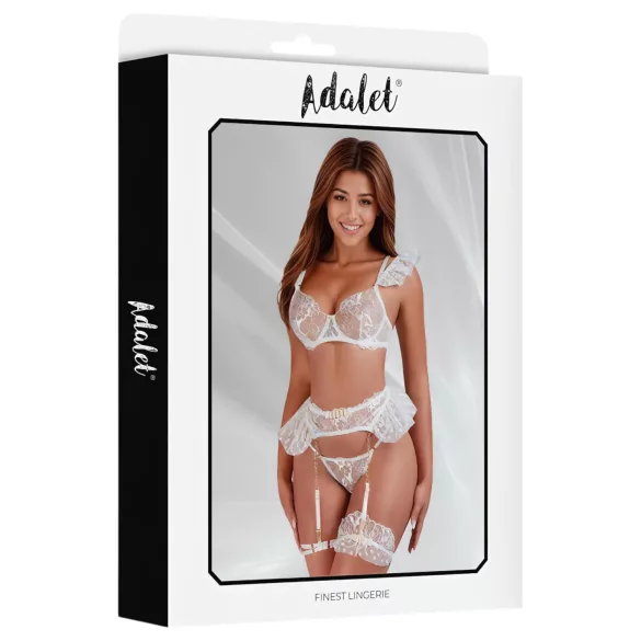 Adalet Natalie - Spitzenunterwäsche-Set (Weiß) - L/XL