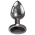 Evolved Black Gem - Analplug-Set aus Metall mit schwarzem Stein (silber)