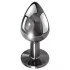 Evolved Black Gem - Analplug-Set aus Metall mit schwarzem Stein (silber)