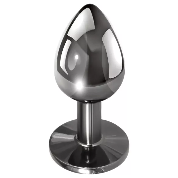 Evolved Black Gem - Analplug-Set aus Metall mit schwarzem Stein (silber)