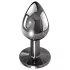 Evolved Black Gem - Analplug-Set aus Metall mit schwarzem Stein (silber)