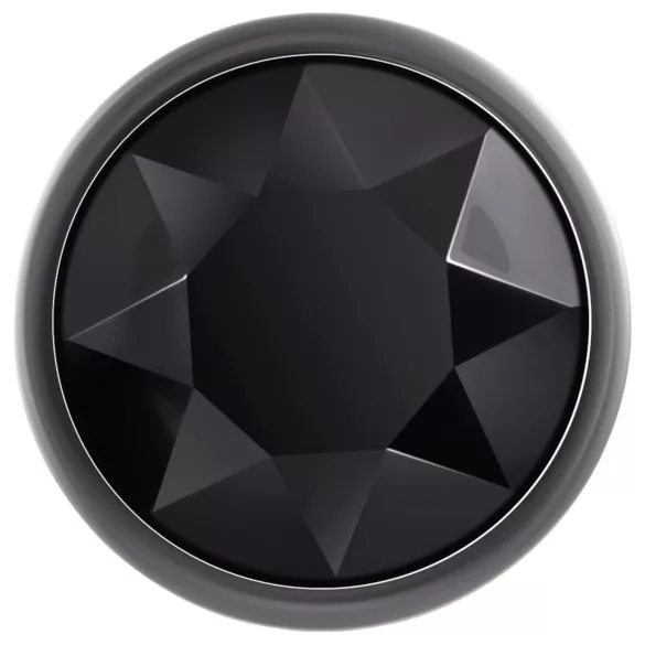 Evolved Black Gem - Analplug-Set aus Metall mit schwarzem Stein (silber)
