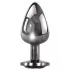 Evolved Black Gem - Analplug-Set aus Metall mit schwarzem Stein (silber)