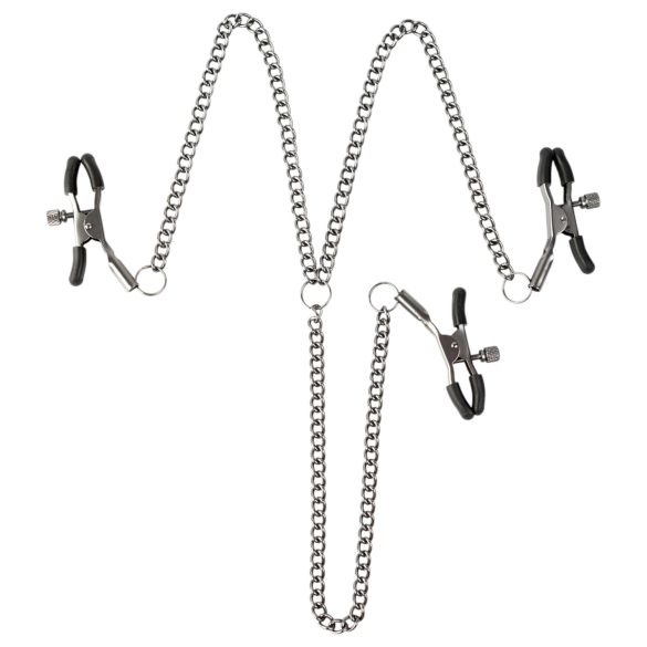 Sei Mio - Brust- und Schamlippenklemme (schwarz)