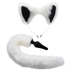 TAILZ - Fuchs Analkplug und Stirnband (schwarz-weiß)