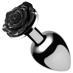   Booty Sparks Black Rose - Aluminium-Analplug (silber-schwarz)