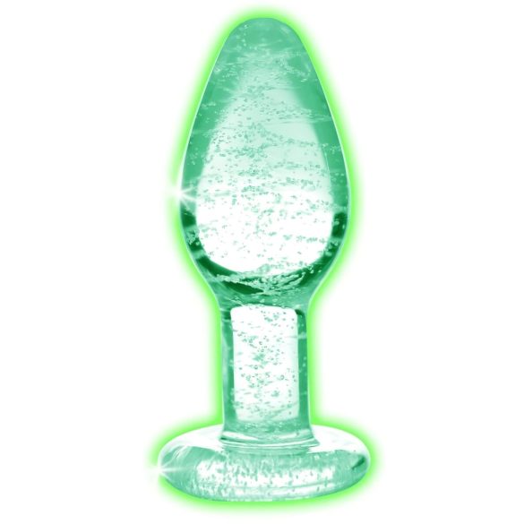 Booty Sparks Glow in the Dark S - Glas-Analplug (transparent)