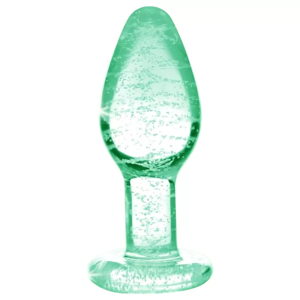 Booty Sparks Glow in the Dark S - Glas-Analplug (transparent)