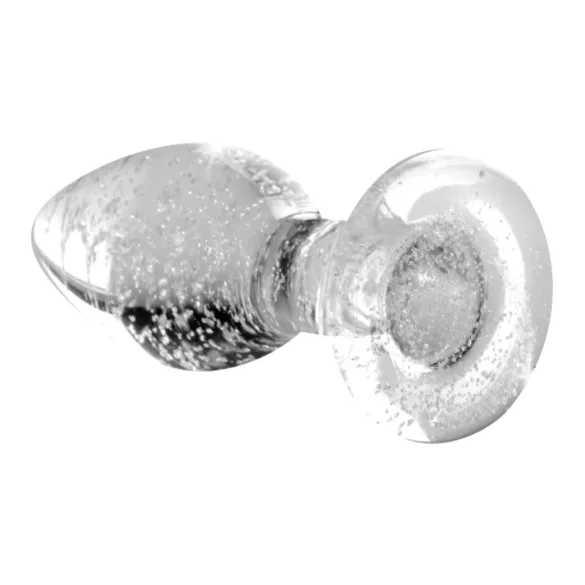 Booty Sparks Glow in the Dark L - Glas-Buttplug (transparent)