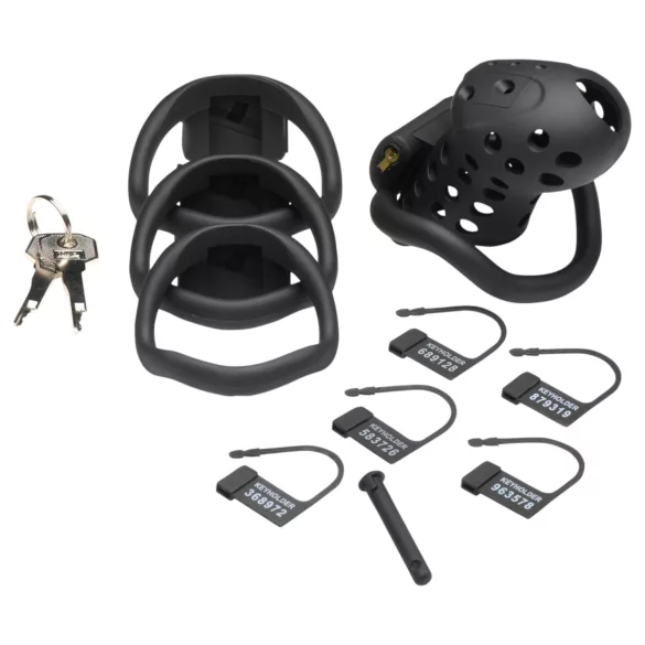Master Series Lock Down - belüfteter Peniskäfig (schwarz)