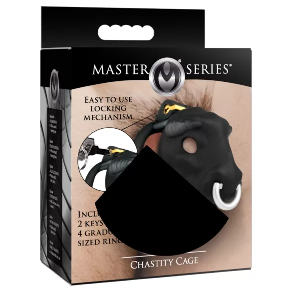Master Series Bull - Peniskäfig mit Stierkopf (schwarz)