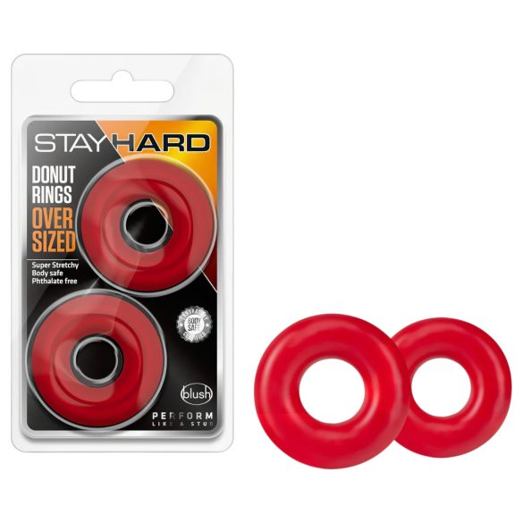 Stay Hard Donuts - Penisring-Set (Rot)